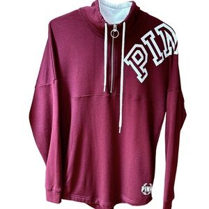Pink Victoria’s Secret Maroon White‎ Sweatshirt XS